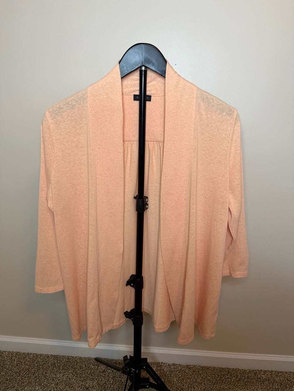 ☀️Talbots Peach Open Front Cardigan Sweater Size M